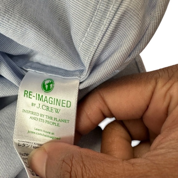 J. Crew Factory Boys Long Sleeve Thompson Blue Button Down Shirt Size 10 NWOT - Picture 3 of 8